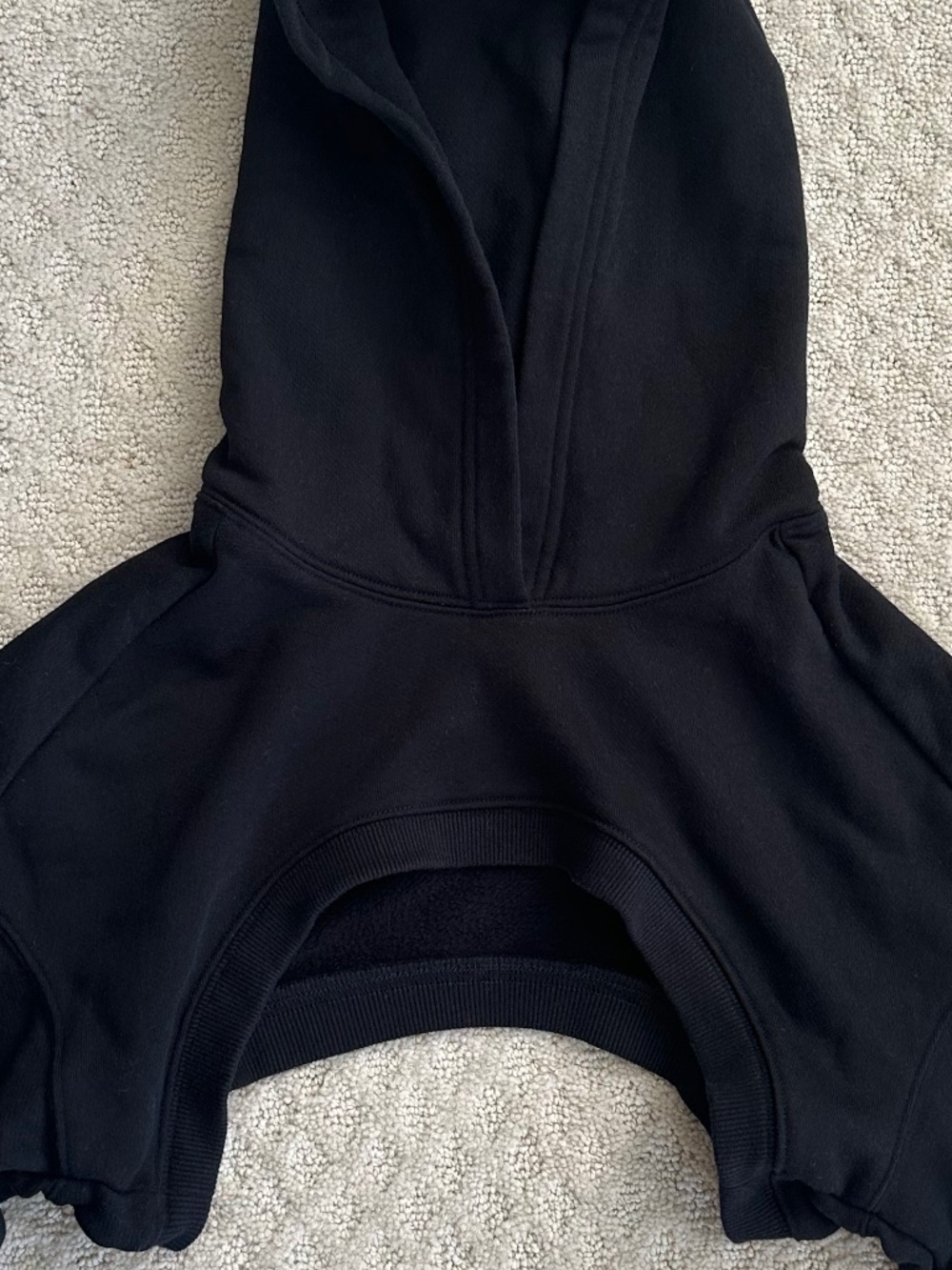 ALO Yoga Shrug It Off Cropped Fleece Hoodie Black Slouchy Activewear Relaxed - Picture 9 of 13